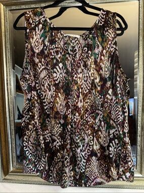 Kasper Multi-Color Sleeveless Blouse Size 3X